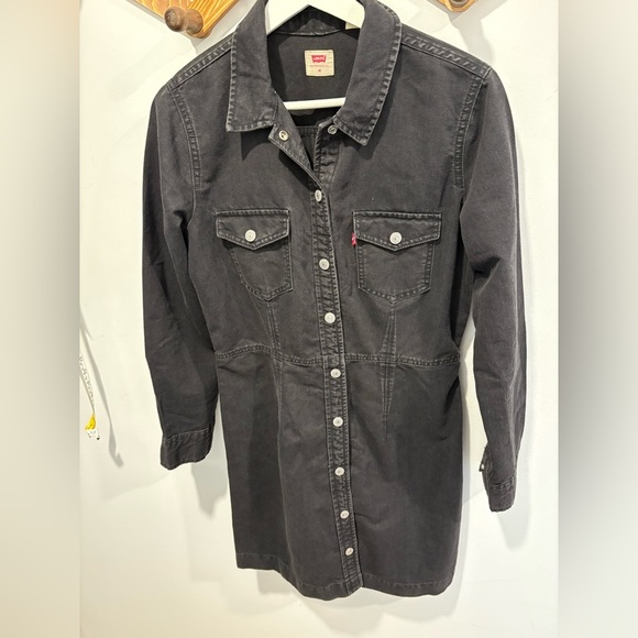 Levi’s Denim Black Button down Dress - Picture 1 of 8